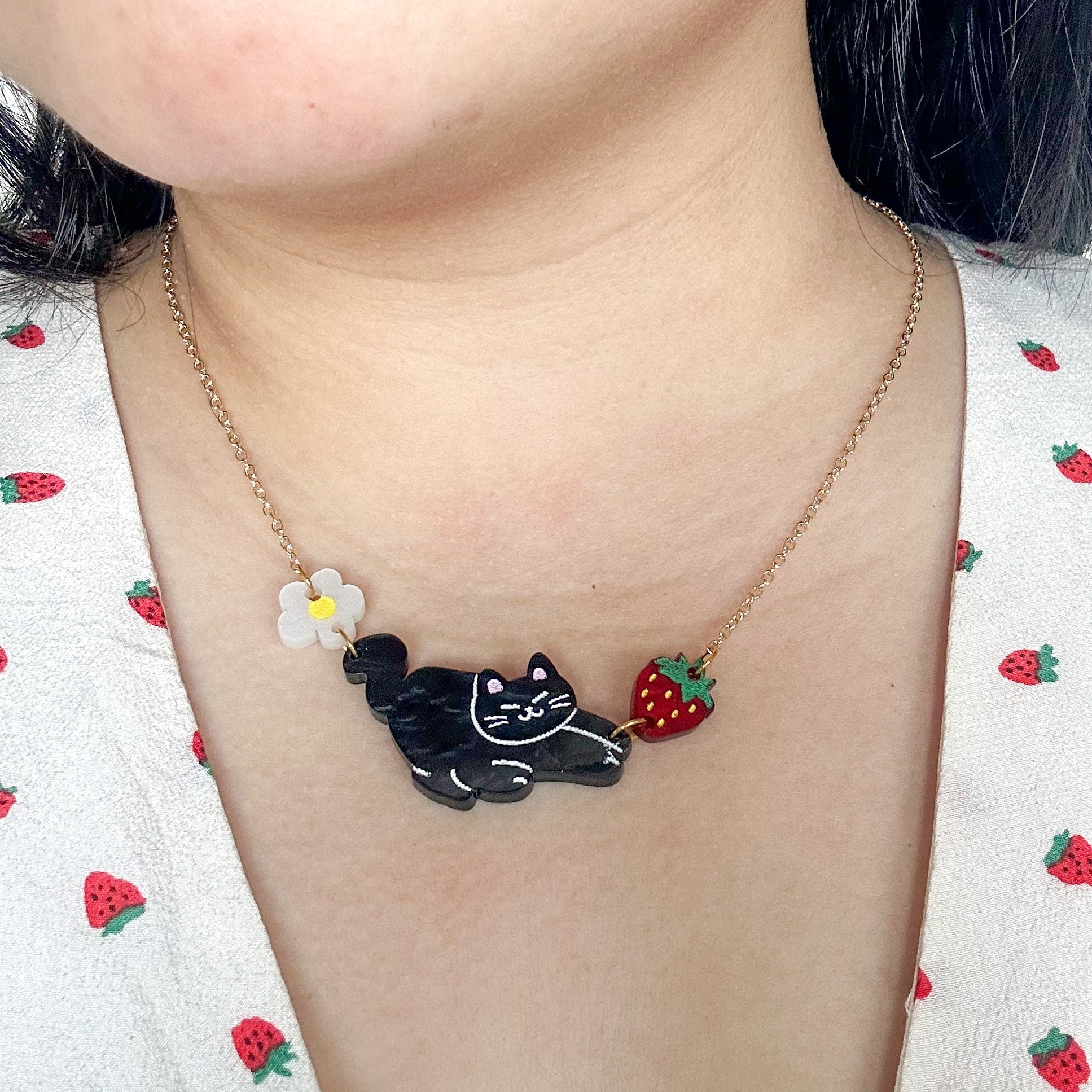 Kitties Necklace//Cat Necklace//Statement Necklace//Acrylic Necklace//Cute Cat Necklace//Animal//Cute Necklace//Gift for Her