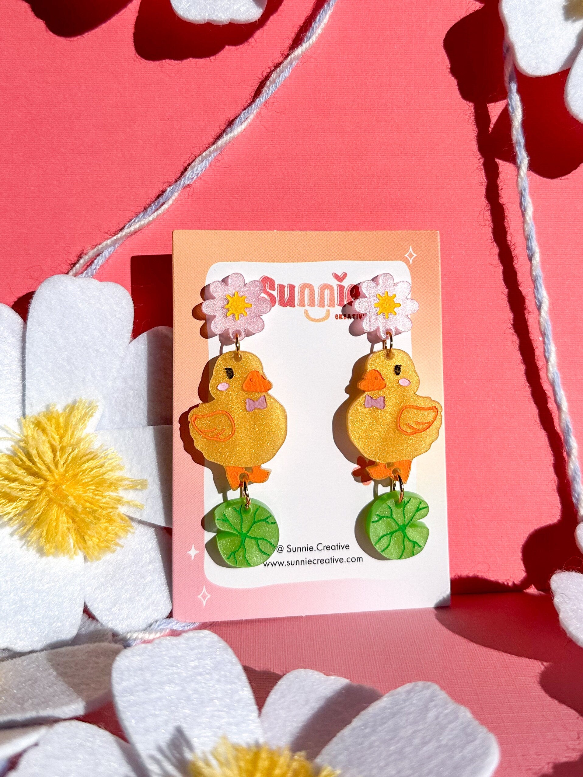 Buttercup Duck Earrings//Spring Earring//Statement Earring//Acrylic Earring//Animal Earrings//Spring Vibes//Gift for Her//Yellow Duck