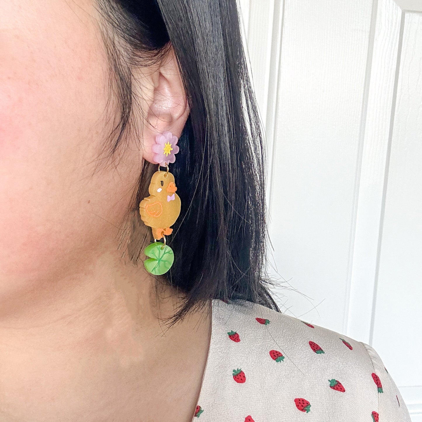 Buttercup Duck Earrings//Spring Earring//Statement Earring//Acrylic Earring//Animal Earrings//Spring Vibes//Gift for Her//Yellow Duck