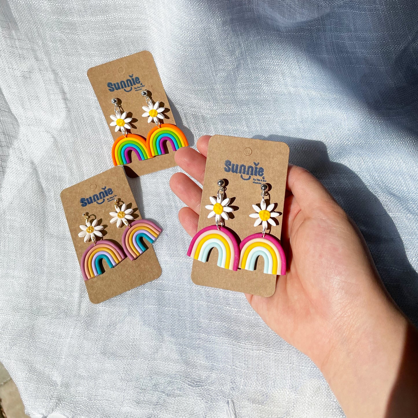 Rainbow Flower Earrings