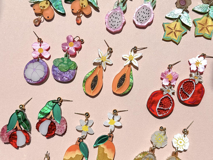 tropical fruit earrings