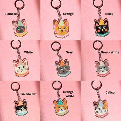 Clown Cat Acrylic Keychain