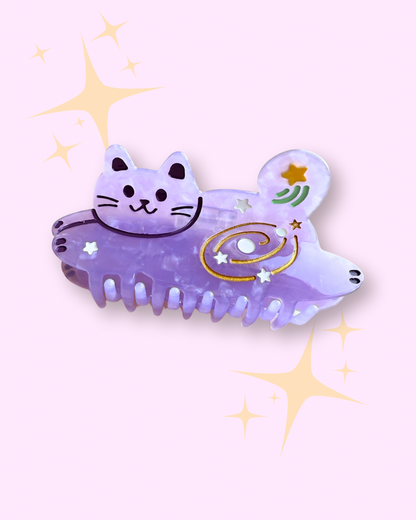 Galaxy Cat Hair Claw Clip