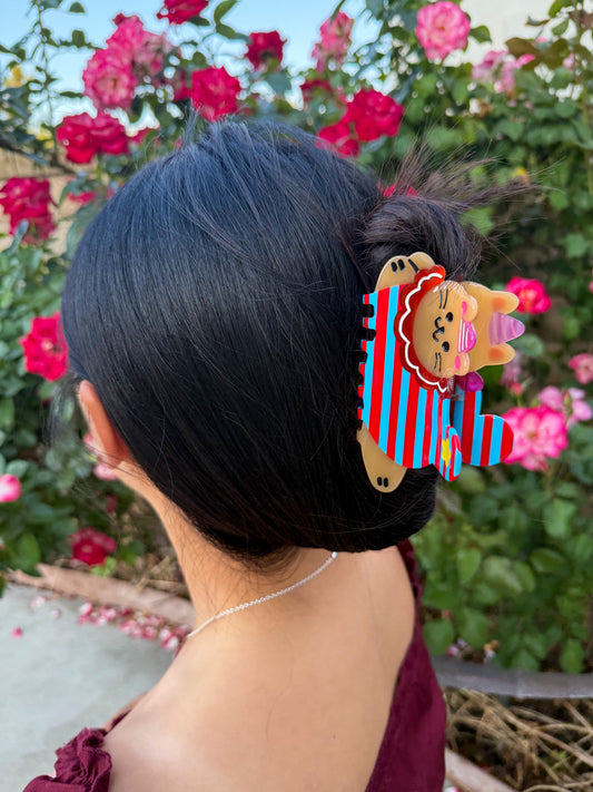 Clown Cat Hair Claw Clip