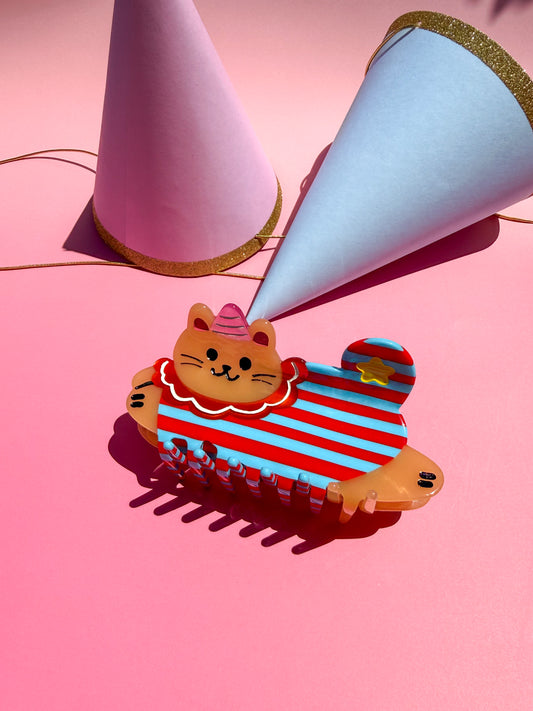 Clown Cat Hair Claw Clip