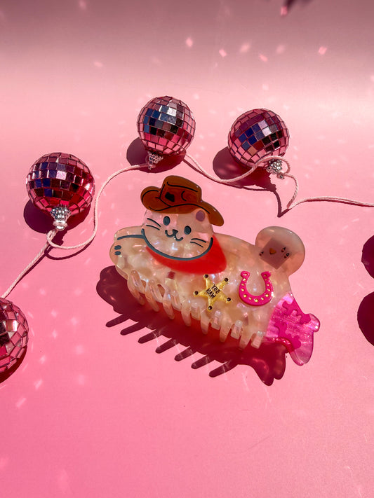Cowgirl Cat Hair Claw Clip