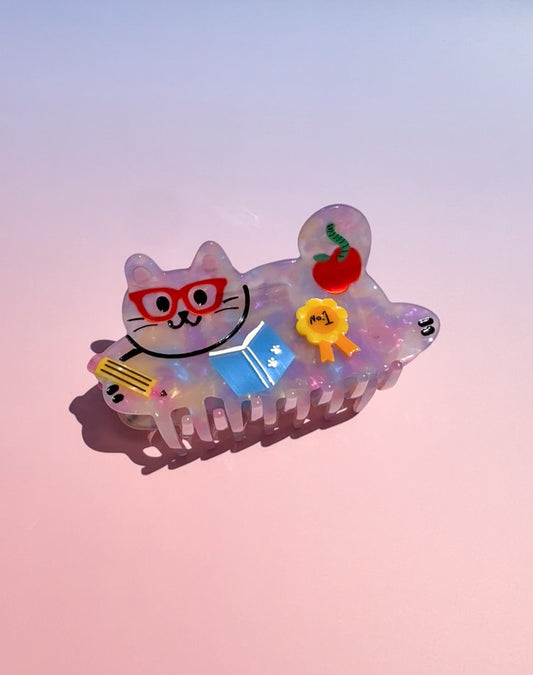 Teacher Cat Hair Claw Clip
