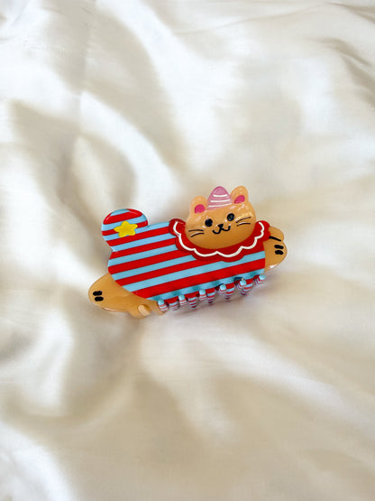 Clown Cat Hair Claw Clip