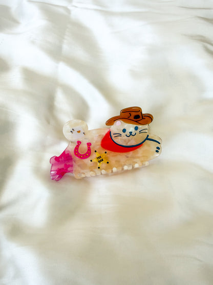 Cowgirl Cat Hair Claw Clip