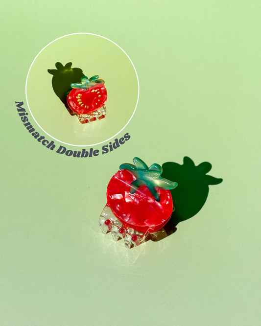 Mini Mismatch Double Side Tomato Claw Clip