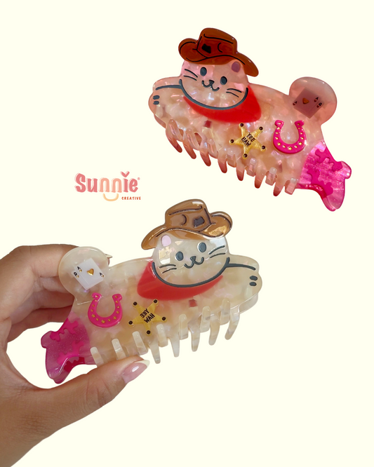 Cowgirl Cat Hair Claw Clip