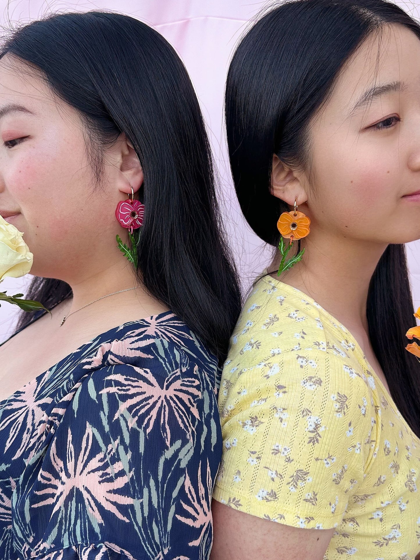 Poppy Bloom//Flower Earring//Spring Flower Earrings//Statement Earring//Acrylic Earring//Gift for Her//Cute Earrings