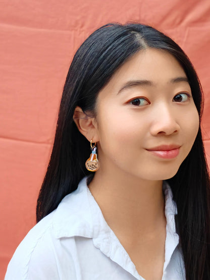 Boba Earrings//Statement Earring//Acrylic Earrings //Asian Food Earrings//Boba Charm//Gift for Foodie