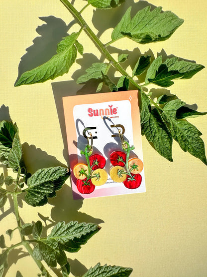 Cherry Tomato Dangle//Statement Earring//Acrylic Earring//Vegetables Earrings//Summer Earrings