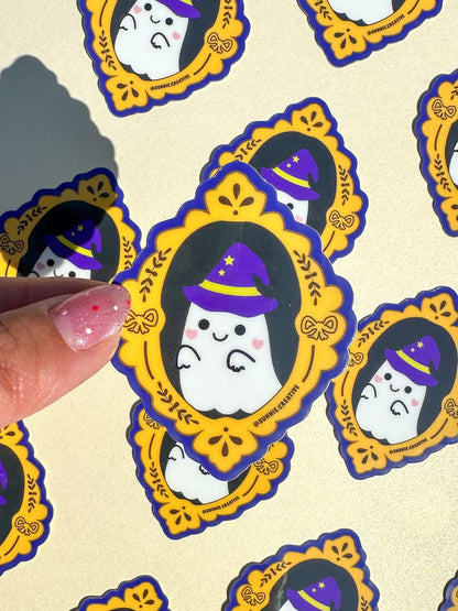 Glowy Ghost Sticker//Digital Art//Witch Ghost Sticker//Halloween Design//Waterproof Sticker//Glow in the Dark Sticker//Ghost Art