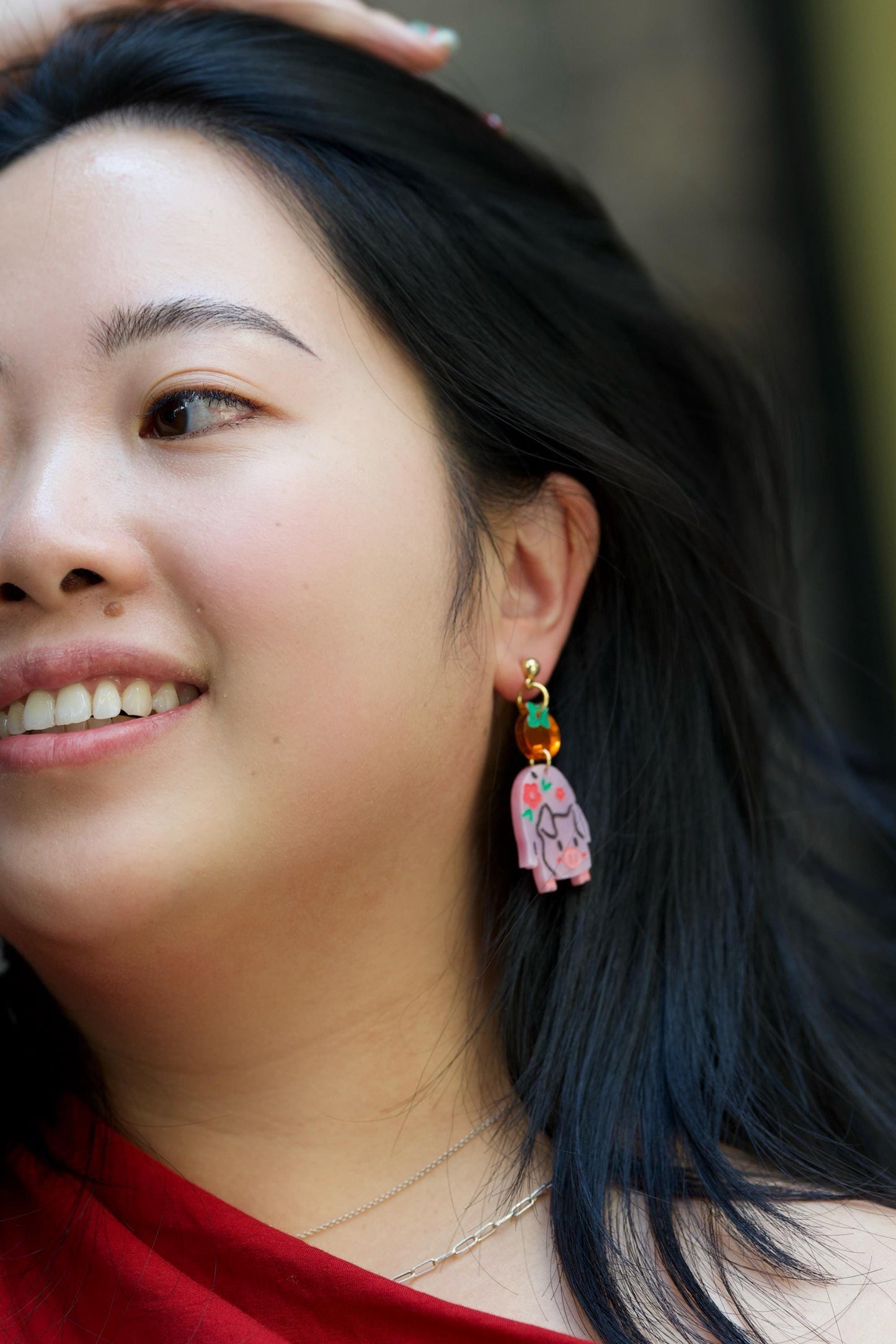 Pig Earrings//Statement Acrylic Earring//Lunar New Year Earrings//Chinese New Year Earrings//Animal Earrings//Chinese Zodiac