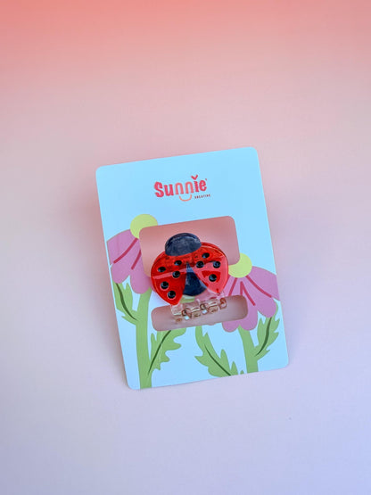 Mini Lady Bug Hair Claw Clip//Cute Lady Bug Hair Accessory for Women//Stylish Floral Gift//Trendy Hair Claw//Gift for Fashion Lover