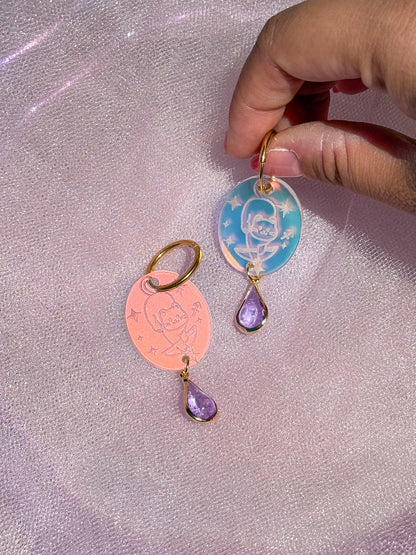 Zodiac Cat Earrings//Zodiac Sign//Lightweight Jewelry Gift for Cat Lovers//Unique Handmade Accessories//Cat Art