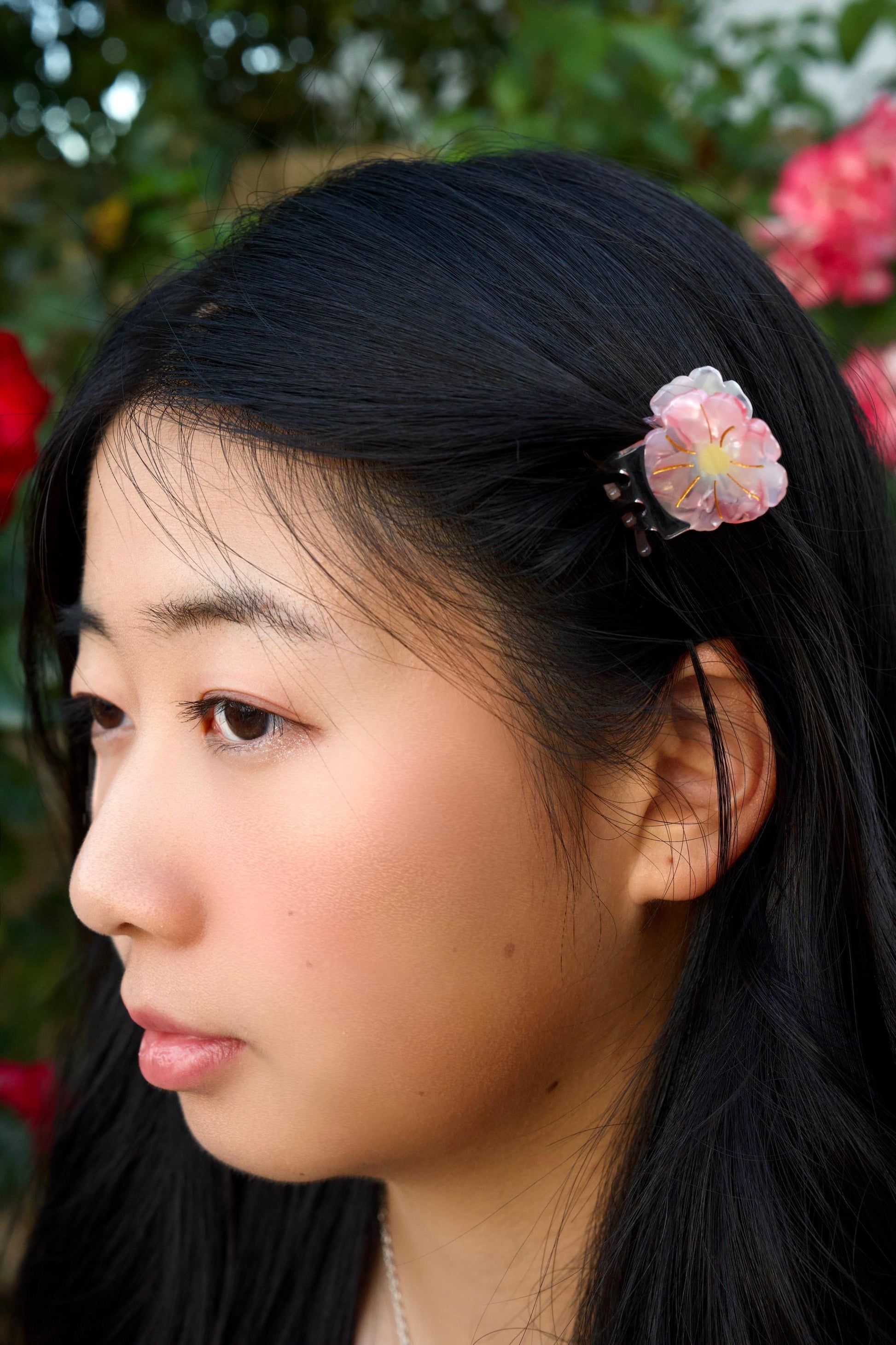 Mini Cherry Blossom Hair Claw Clip//Cute Pink Flower Hair Accessory for Women//Stylish Floral Gift//Trendy Hair Claw//Gift for Fashion Lover