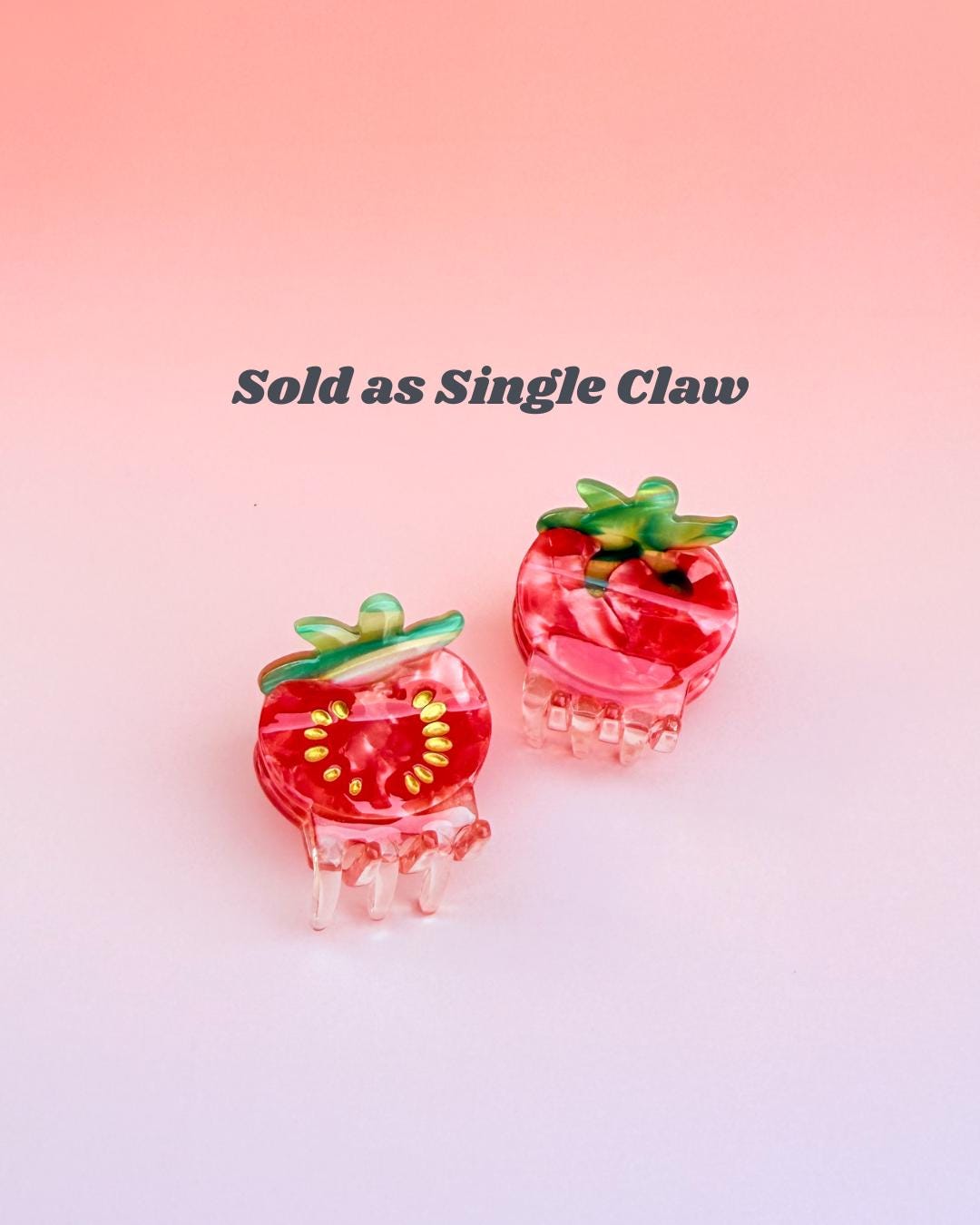 Mini Mismatch Double Side Tomato Claw Clip//Cute Hair Accessory for Women//Stylish Foodie Gift//Trendy Hair Claw//Gift for Fashion Lover
