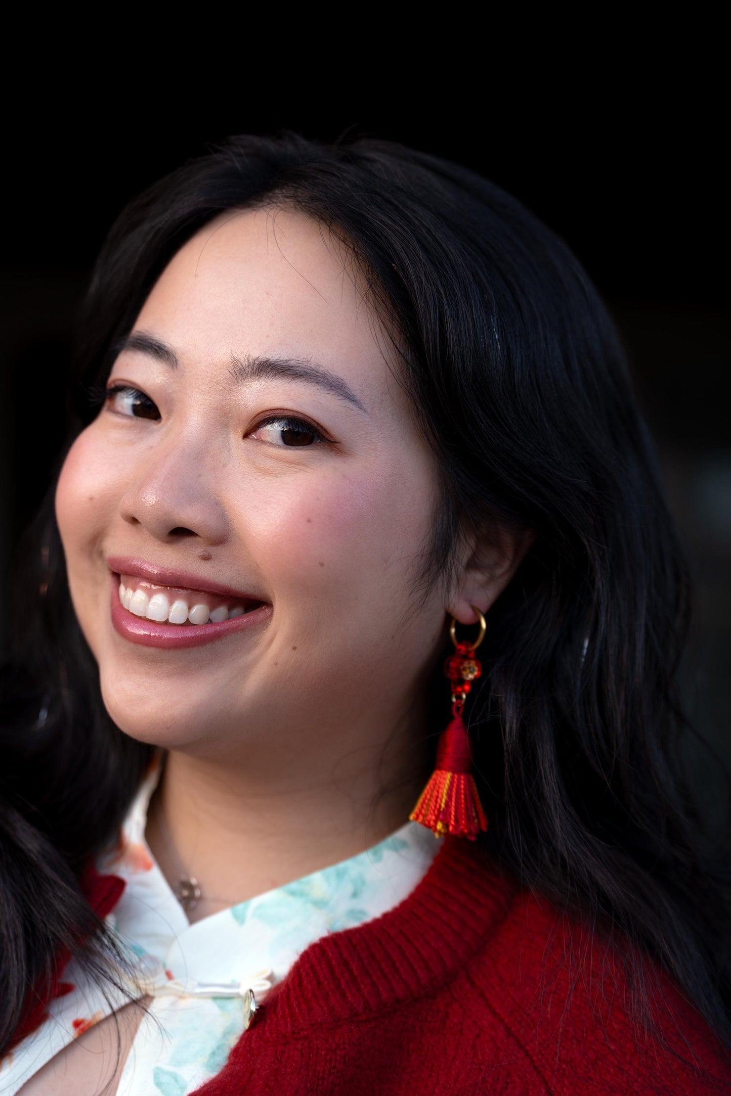 Prosperity Tassels Earrings: Acrylic Lunar New Year Statement Jewelry