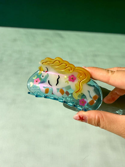 Lucky Horse Hair Claw Clip: Cellulose Acetate Year of the HorseAnimal Accessory