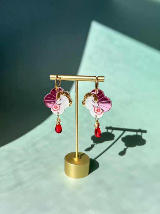 Lucky Horse Earrings: Acrylic Lunar New Year Statement Jewelry
