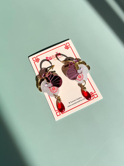 Lucky Horse Earrings: Acrylic Lunar New Year Statement Jewelry