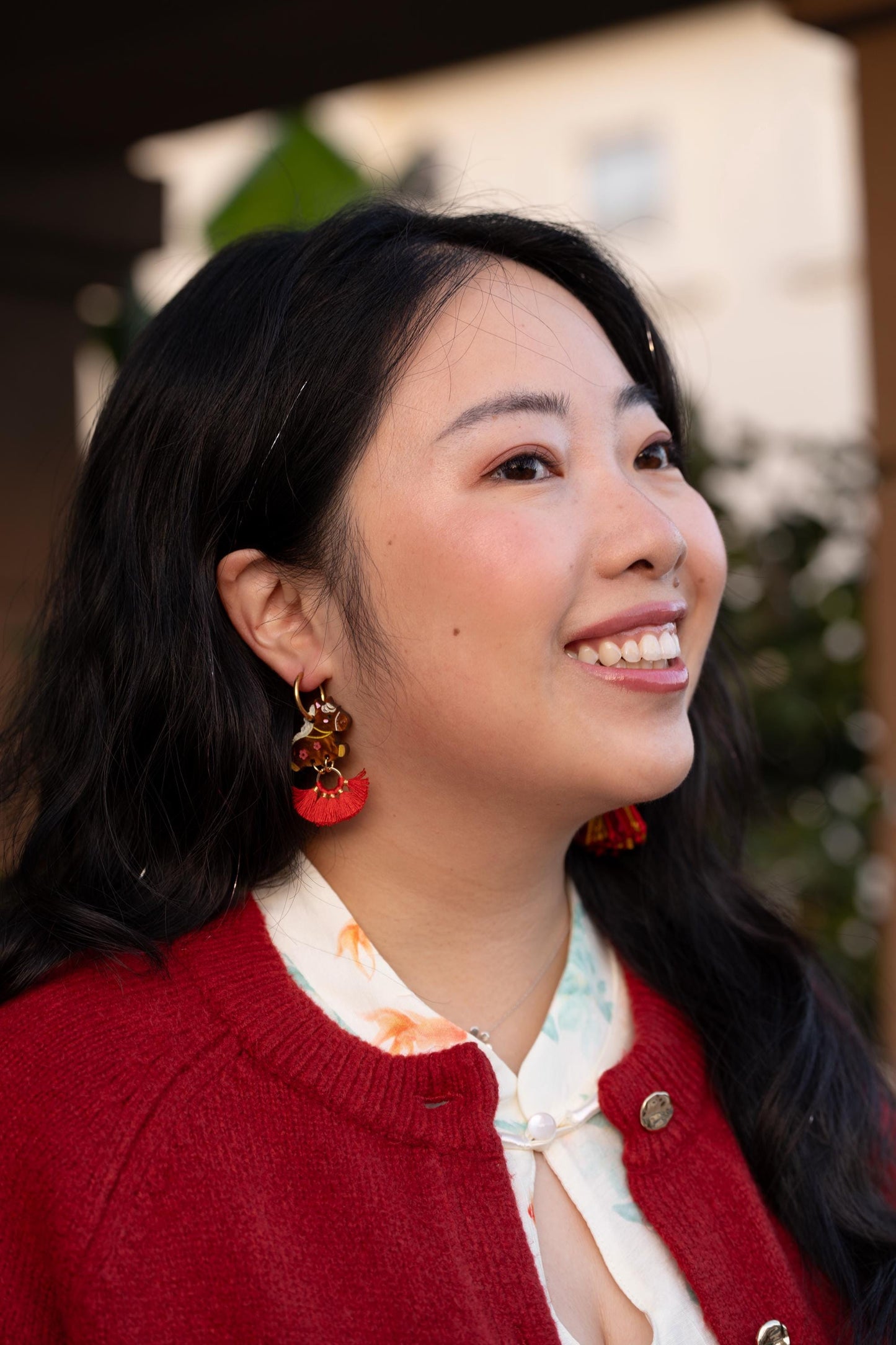 Fire Horse Earrings: Acrylic Lunar New Year Statement Jewelry