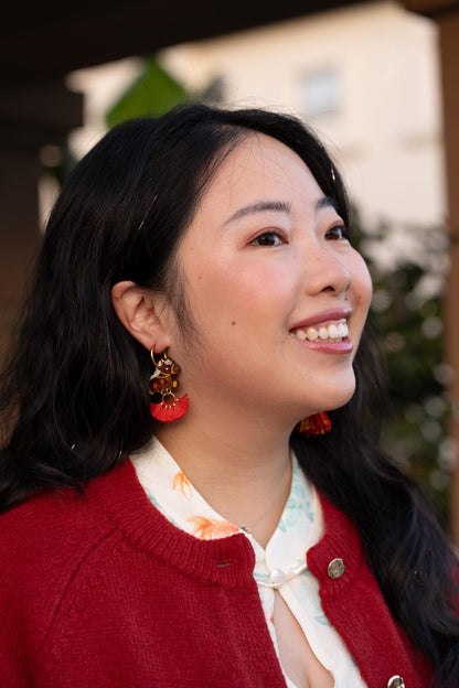 Fire Horse Earrings: Acrylic Lunar New Year Statement Jewelry