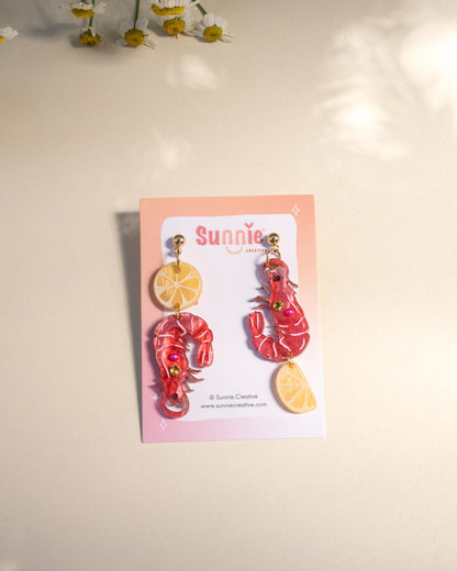 Shrimp Cocktail Earrings//Statement Earring//Acrylic Earring//Summer Earrings//Summer Vibe