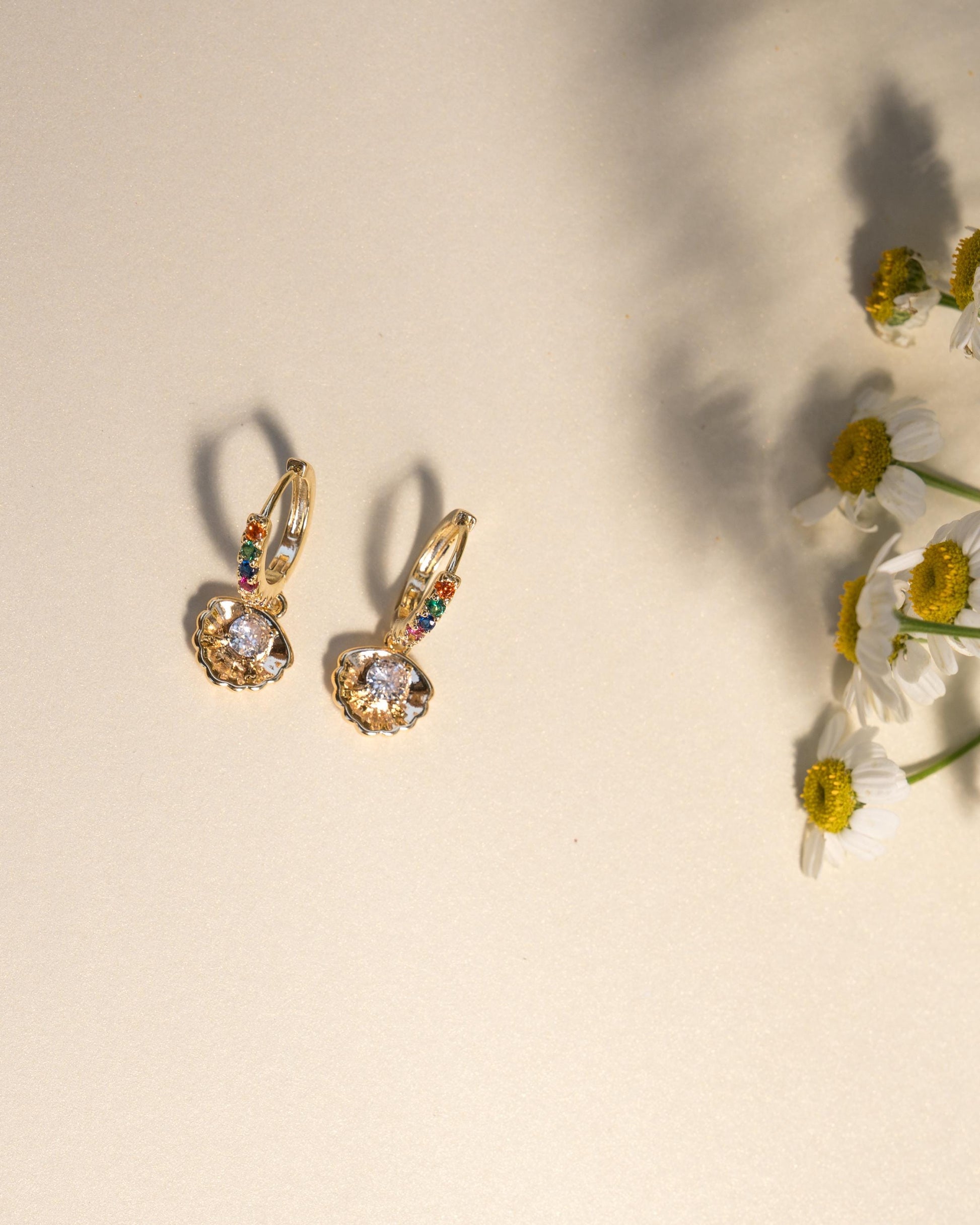 Shiny Seashell Earrings//Statement Earring//Acrylic Earring//Summer Earrings//Summer Vibe