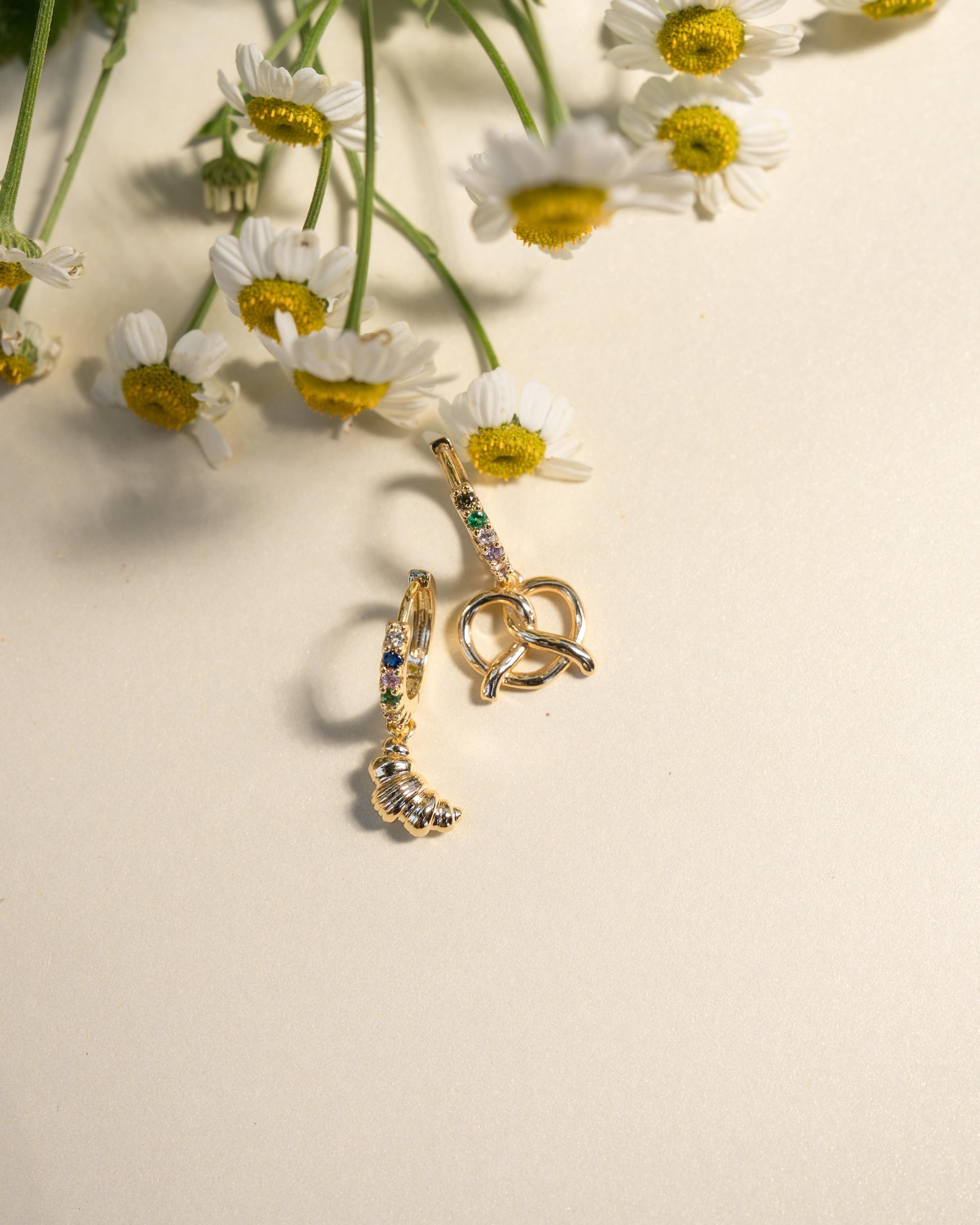 Croissant and Pretzel Earrings//Statement Earring//Acrylic Earring//Summer Earrings//Summer Vibe