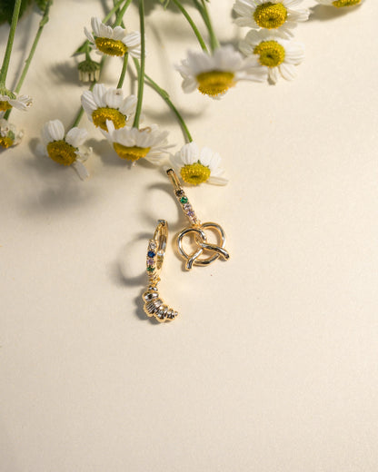 Croissant and Pretzel Earrings//Statement Earring//Acrylic Earring//Summer Earrings//Summer Vibe