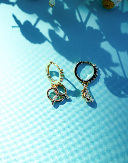 Croissant and Pretzel Earrings//Statement Earring//Acrylic Earring//Summer Earrings//Summer Vibe