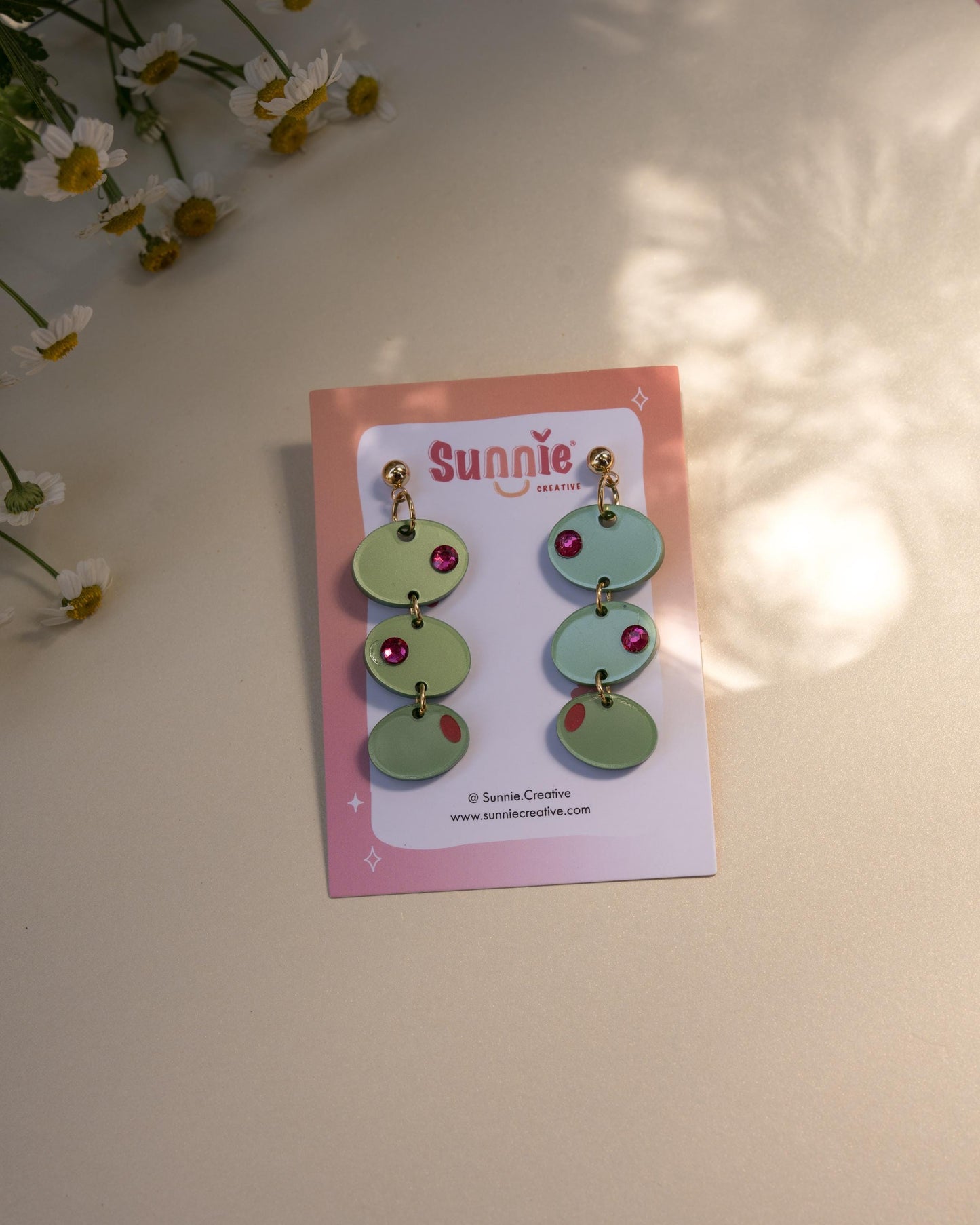 Olive Earrings//Statement Earring//Acrylic Earring//Summer Earrings//Summer Vibe
