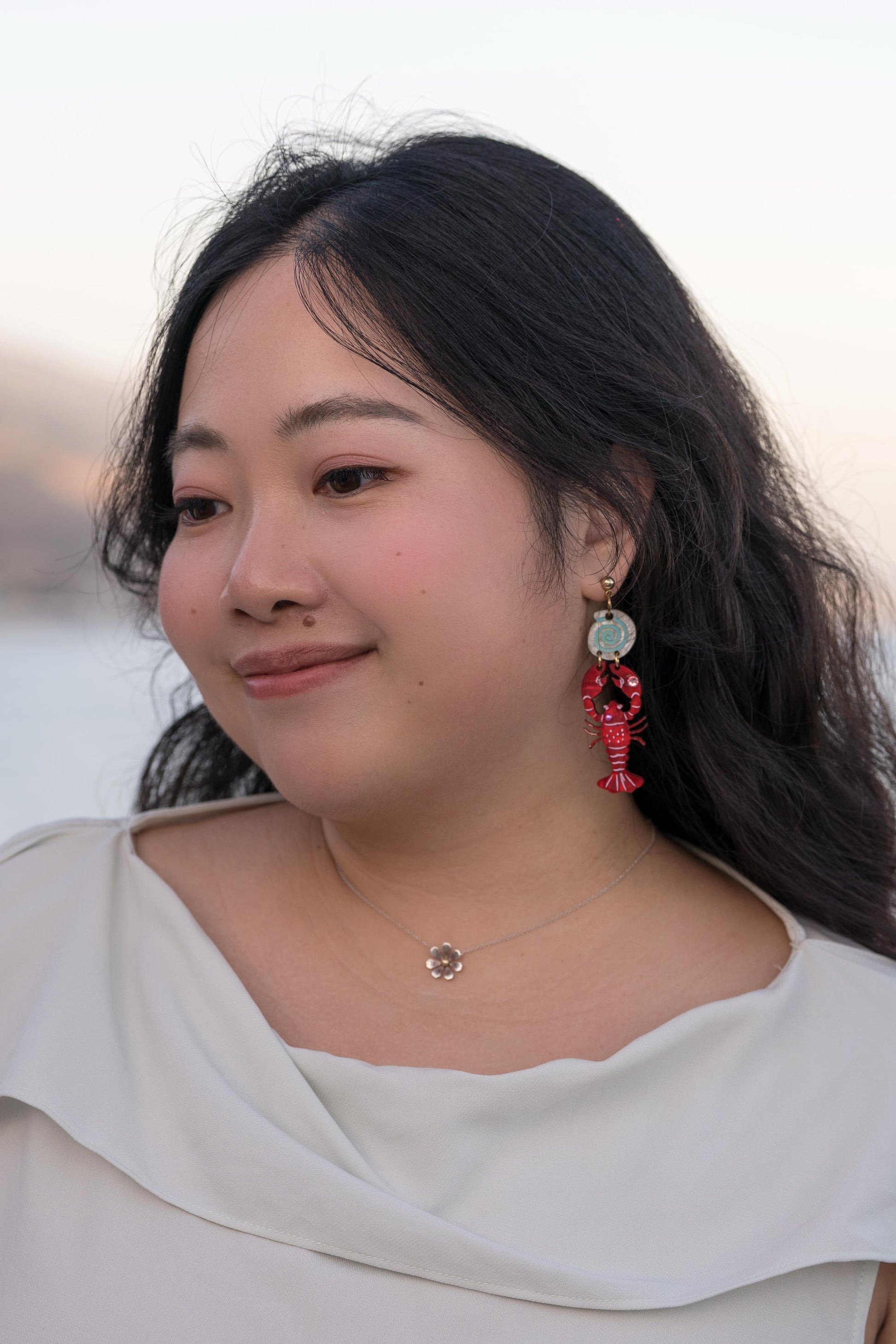Lobster Earrings//Statement Earring//Acrylic Earring//Summer Earrings//Summer Vibe