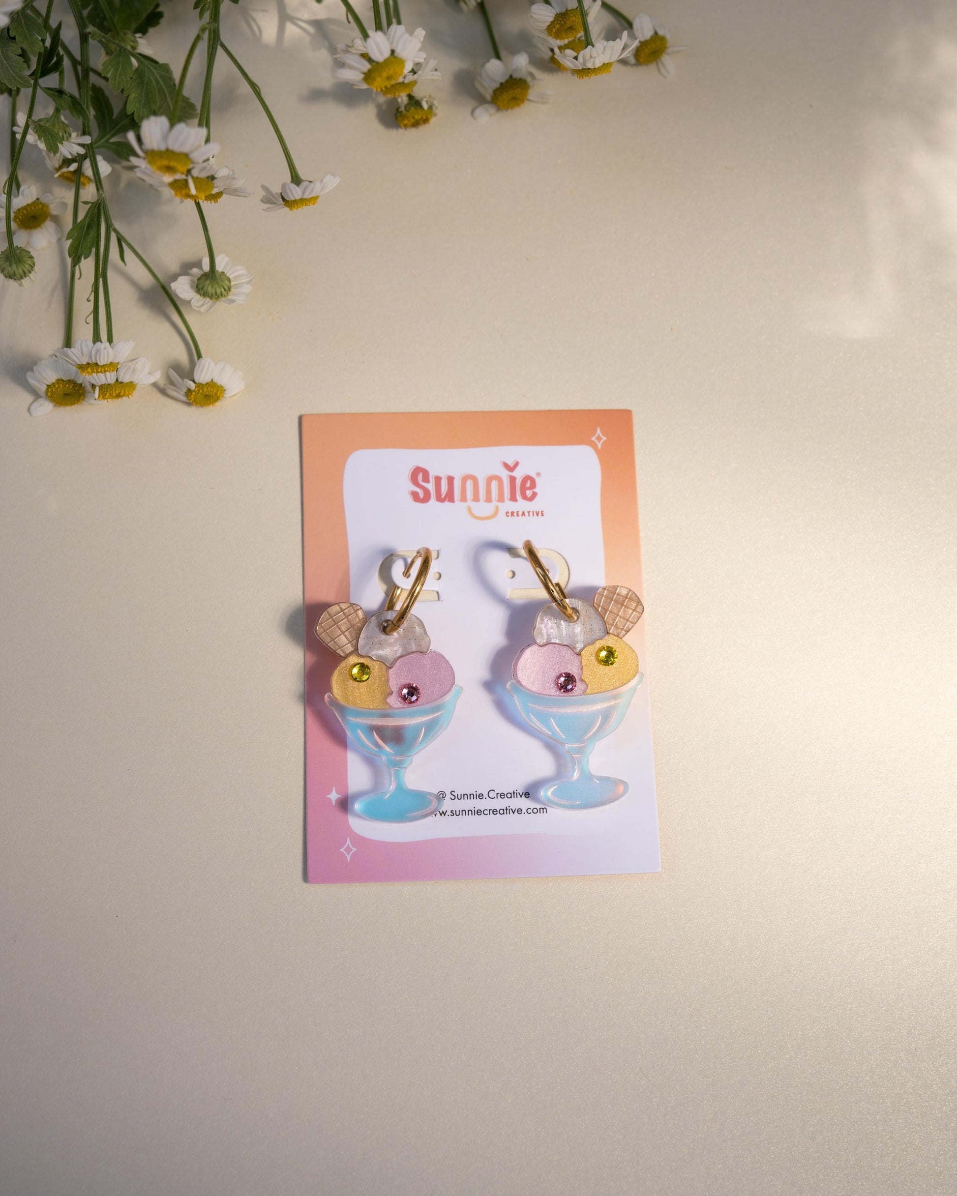 Summer Gelato Earrings//Statement Earring//Acrylic Earring//Summer Earrings//Summer Vibe