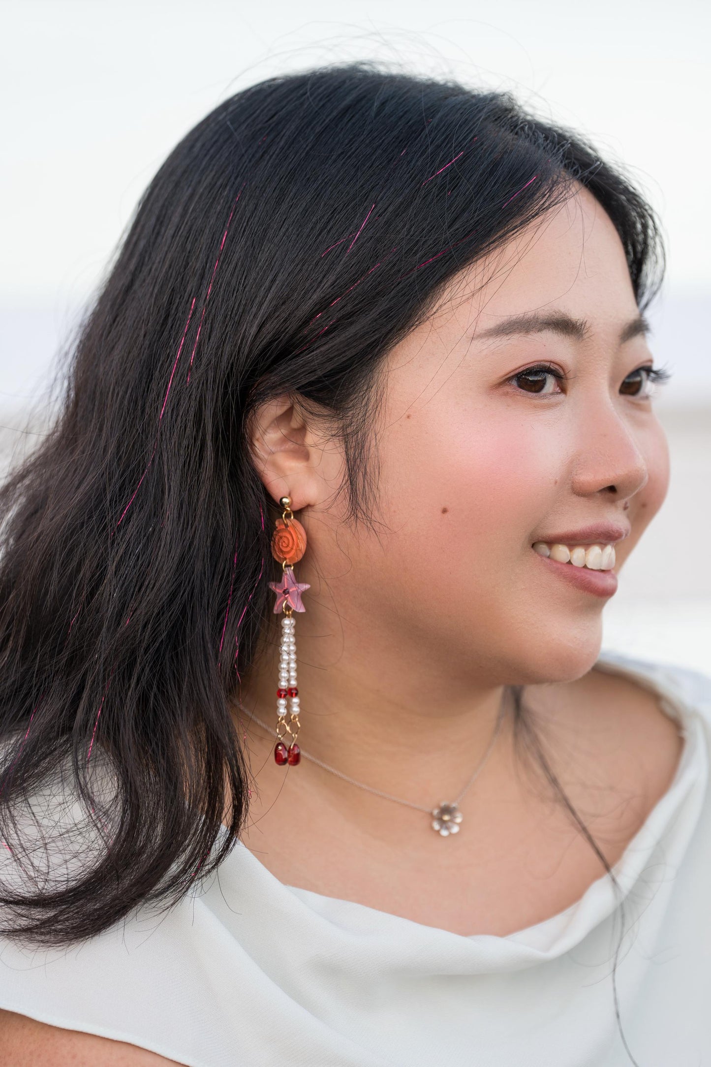 Summer Treasure Earrings//Seashell earrings//Statement Earring//Acrylic Earring//Summer Earrings//Summer Vibe
