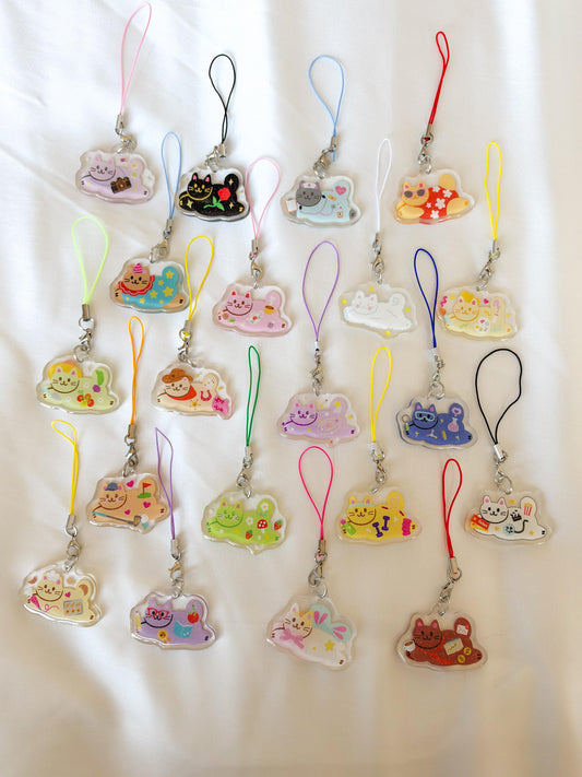 Flying Cat Charm Keychain: Cat Design, Gift for Cat Lover