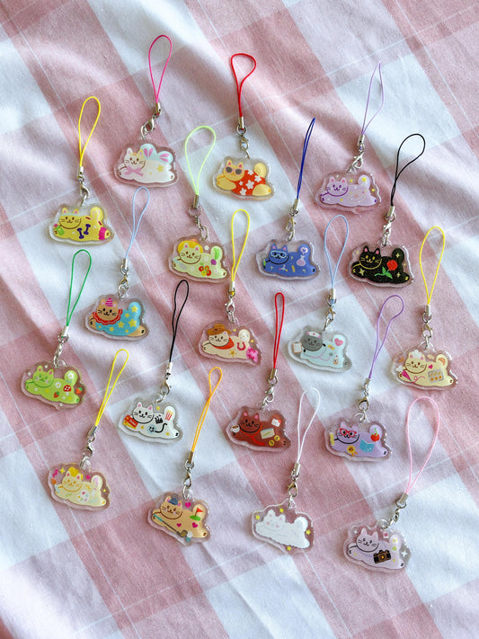Flying Cat Charm Keychain: Cat Design, Gift for Cat Lover