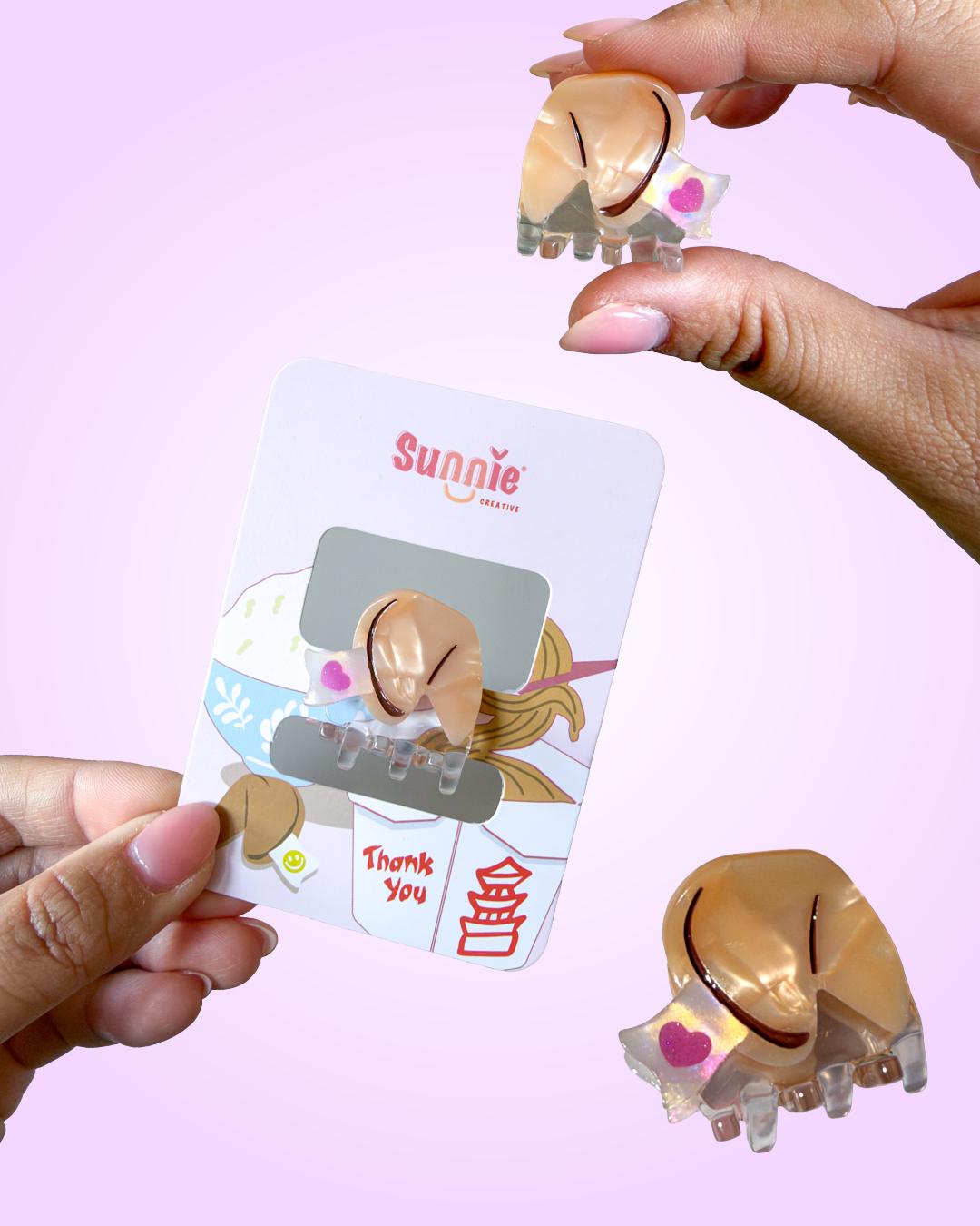 Mini Fortune Cookie Claw Clip//Cute Asian Food Hair Accessory for Women//Stylish FoodieGift//Trendy Hair Claw//Gift for Fashion Lover