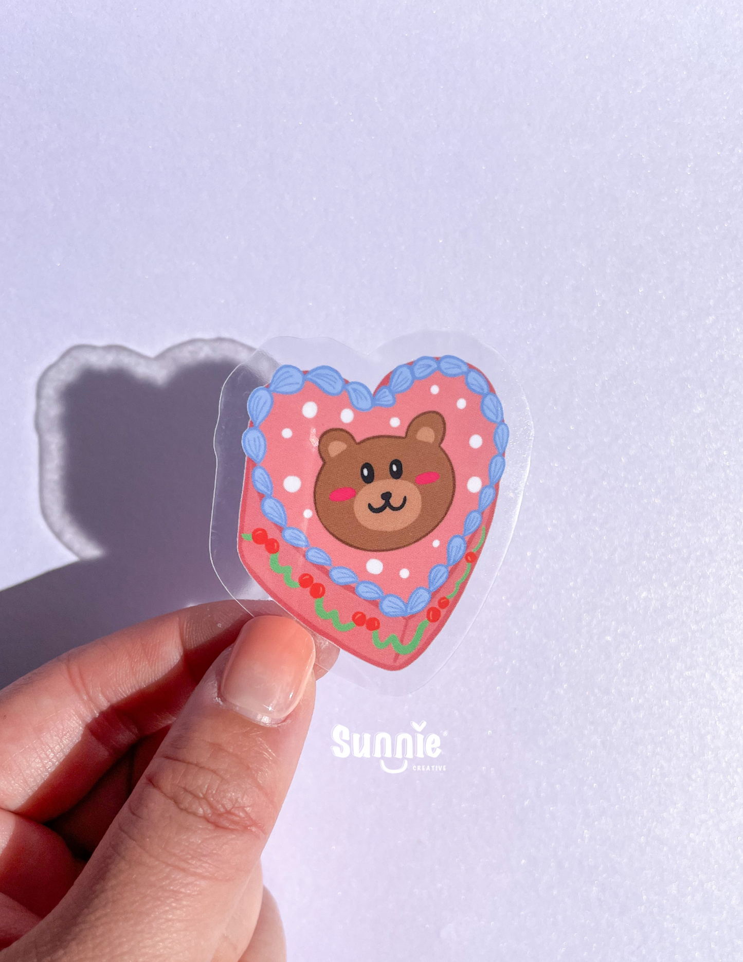 Beary Heart Cake Sticker