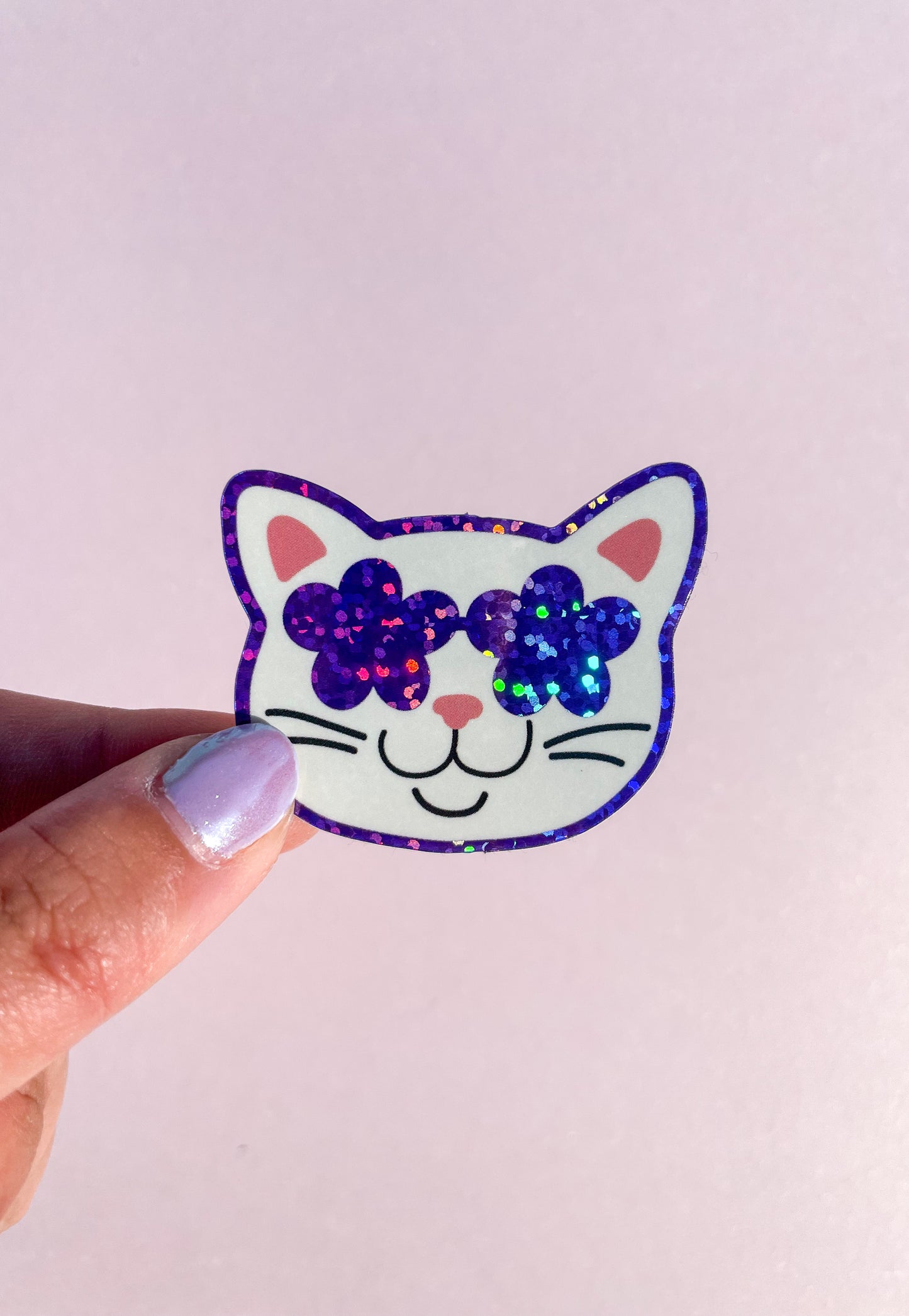Groovy Cat Glitter Sticker