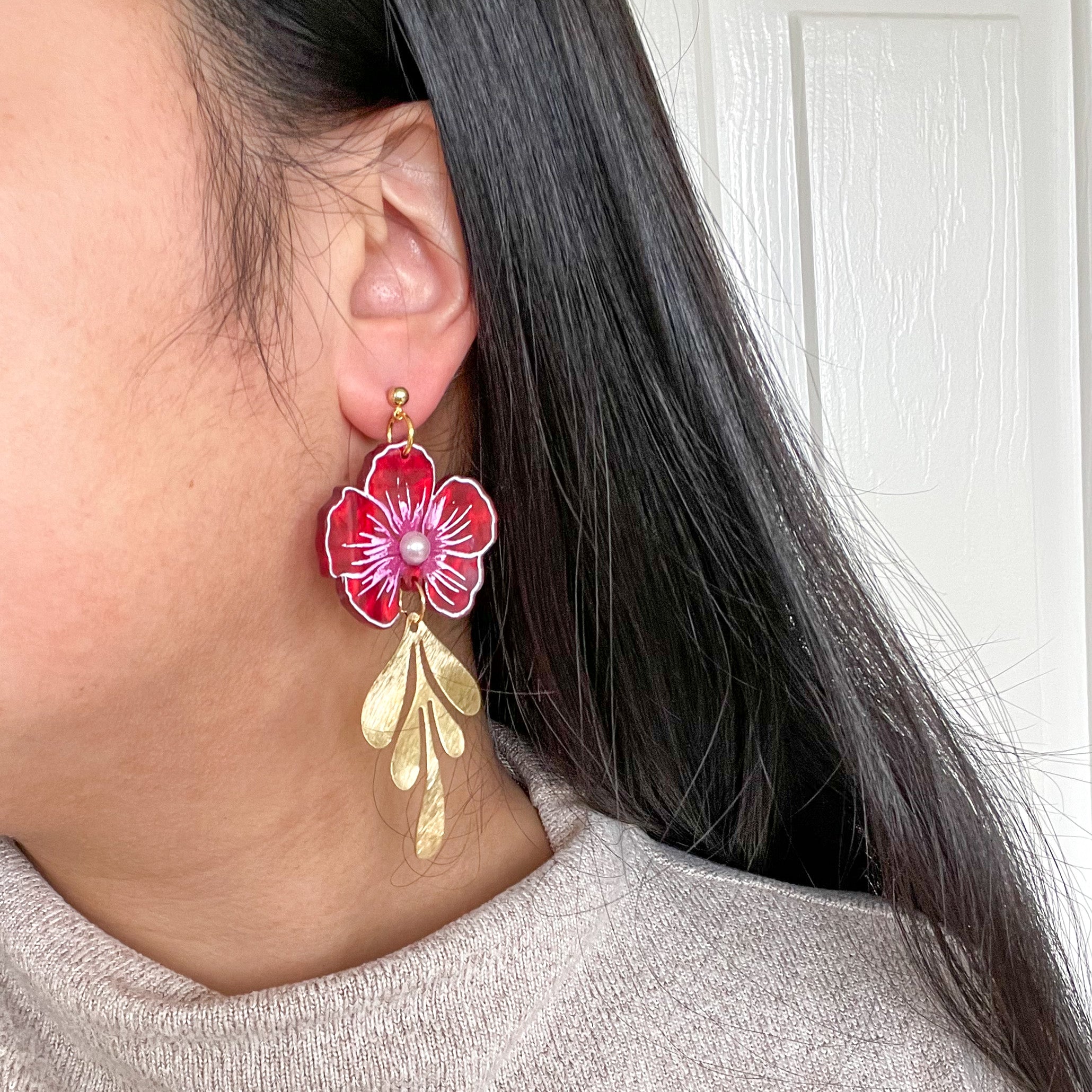 Tamed Flames Stud Real Dried Flower Earrings