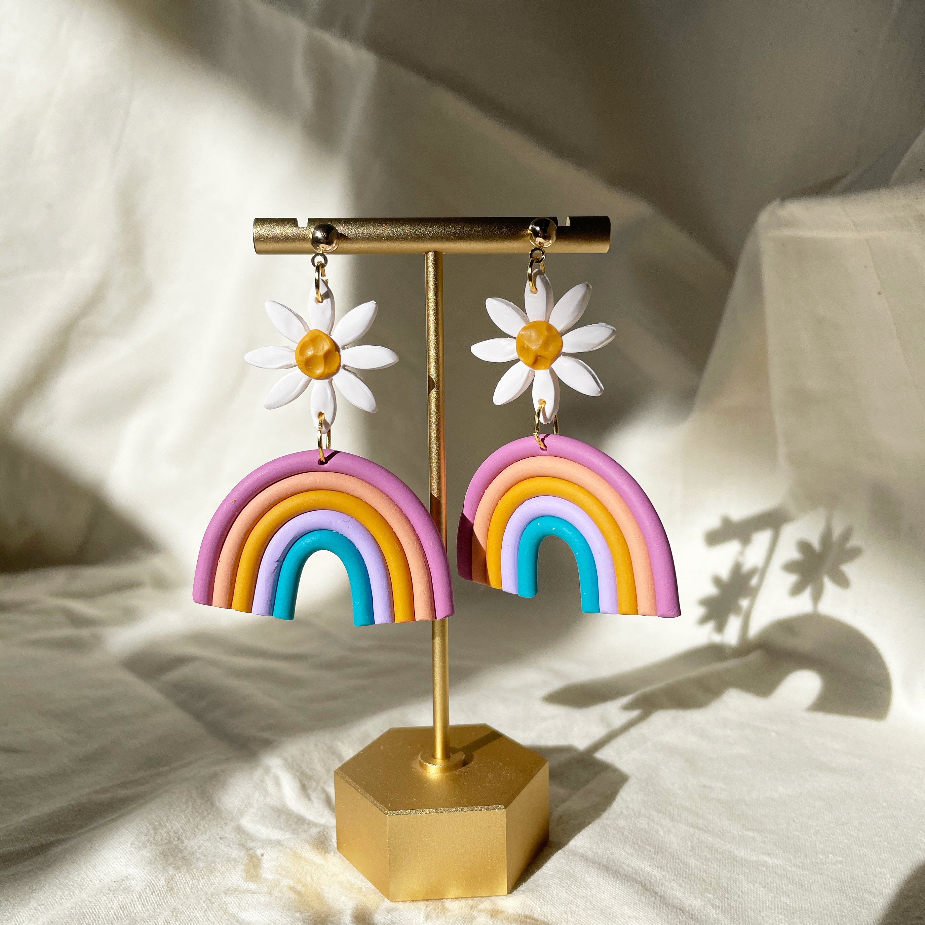 Rainbow hot sale flower earrings