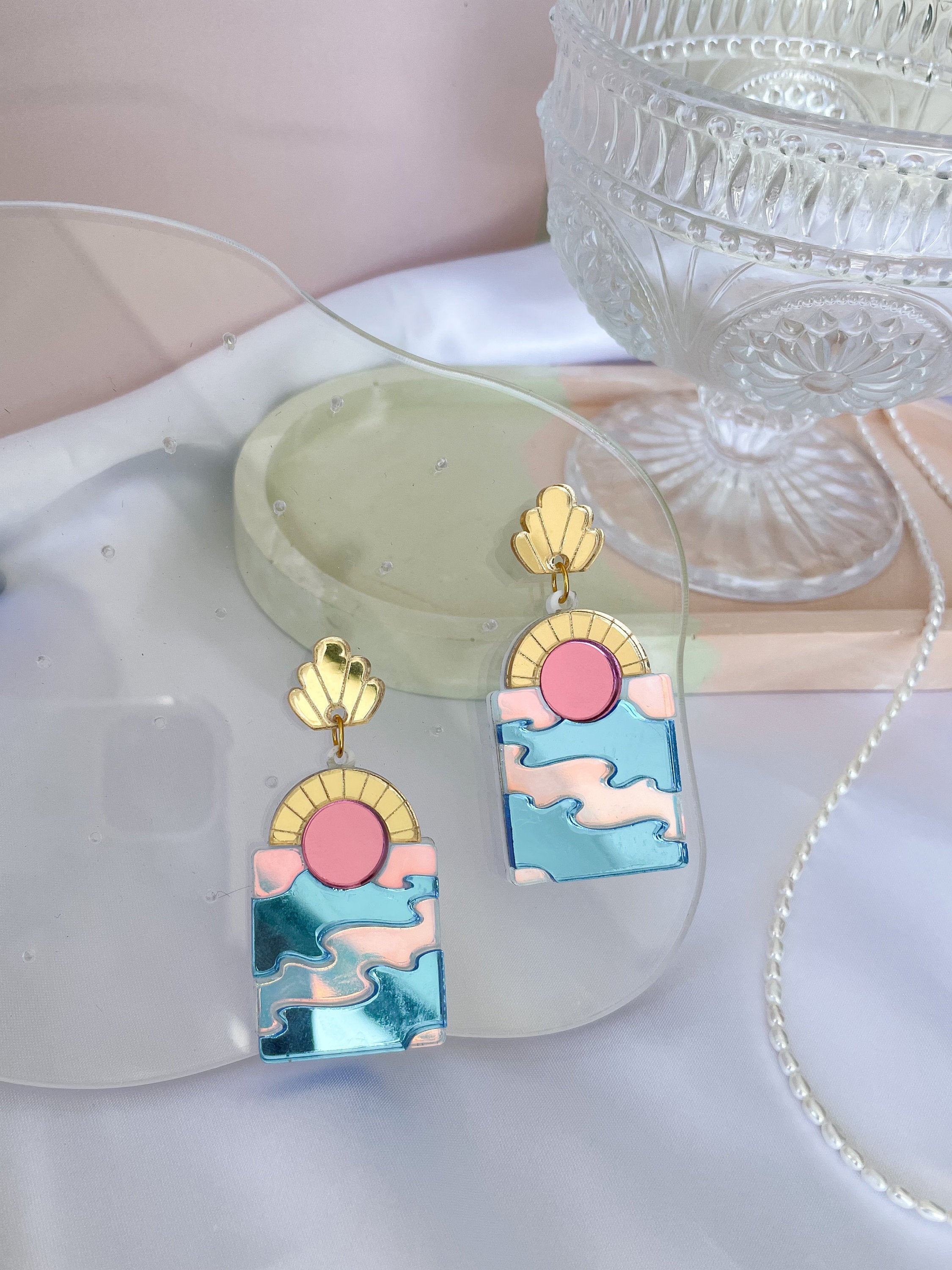 Meera - Turquoise and Gold Stud Earrings -Limited Edition