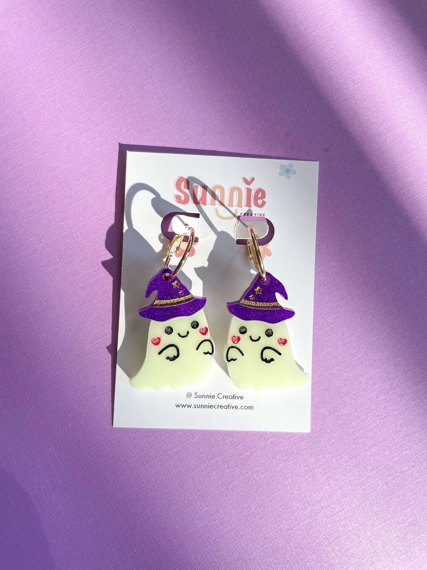 Witchy Ghostie-Glow in the Dark//Ghost Earring//StatementEarring//Halloween Earrings//Cute Earrings