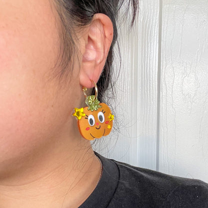 Gordy and Punky the Pumpkins//Pumpkin Earring//Statement Earring//Halloween Earrings//Cute Earrings