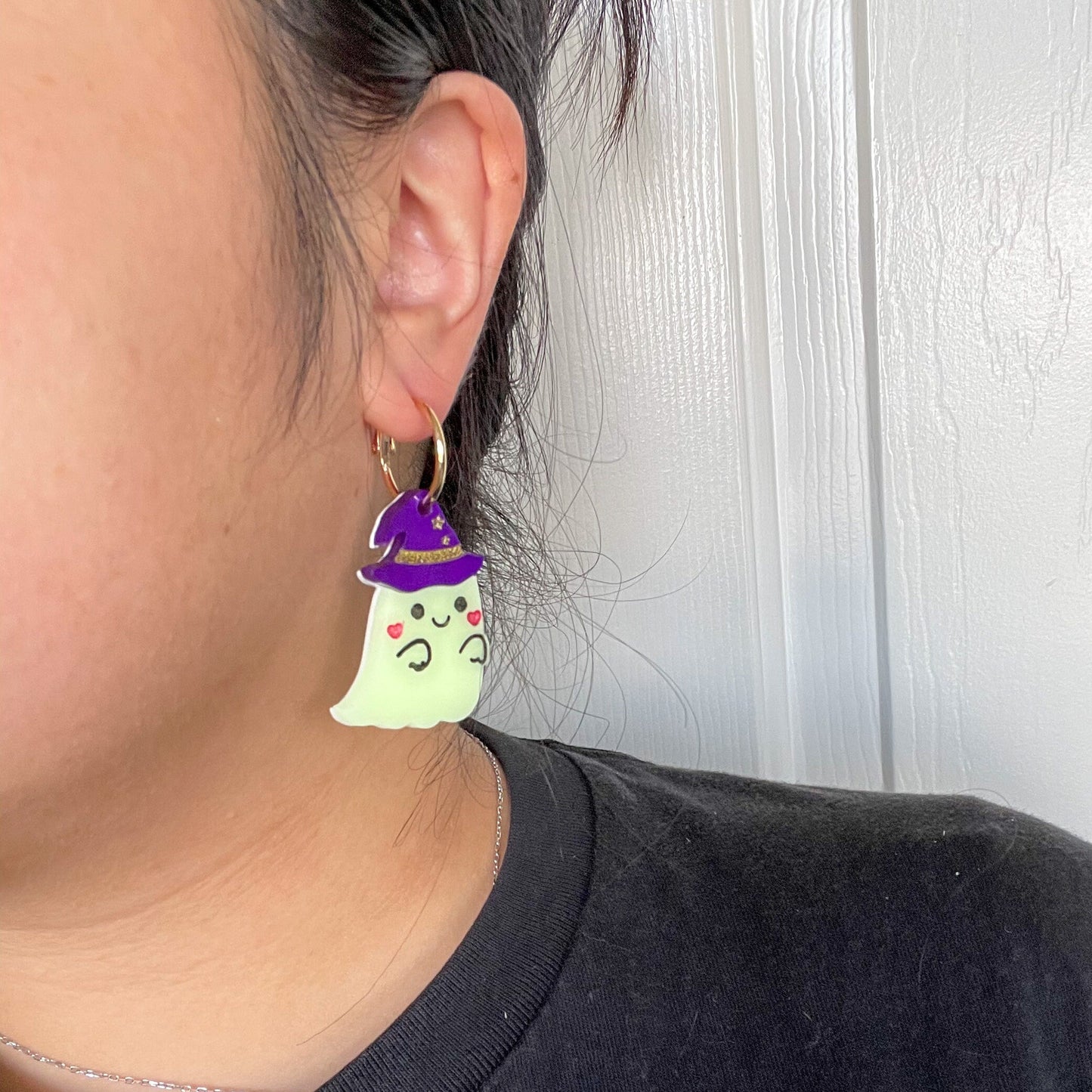 Witchy Ghostie-Glow in the Dark//Ghost Earring//StatementEarring//Halloween Earrings//Cute Earrings